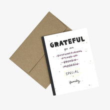 Load image into Gallery viewer, Plantable Greeting Card: Grateful for our &quot;Special&quot; Family