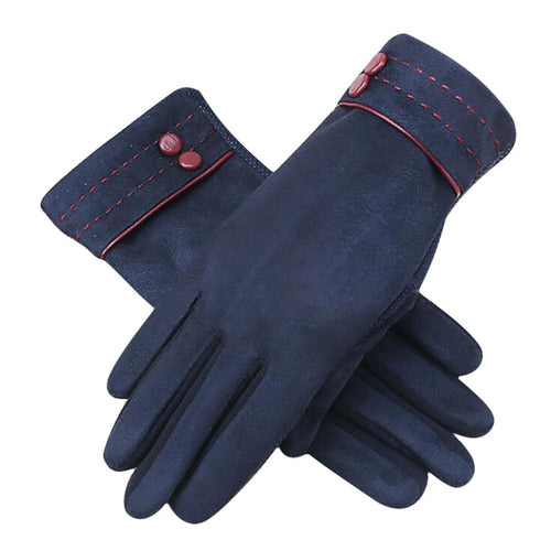 Womens New Screen Touch Gloves Suede Cold Weather Texting Gloves Outdoor Driving Gloves Color:Blue