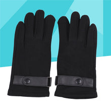 Load image into Gallery viewer, Men Mirco Velvet Gloves Touch Screen Gloves Warm Gloves Cycling Nonslip Full Fingers Gloves for Outdoor Riding Sports (Black)