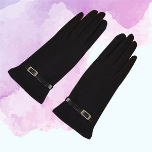 Women Ladies Plush Gloves Touch Screen Gloves Warm Gloves Cycling Nonslip Full Fingers Gloves for Outdoor Riding Sports (Black)