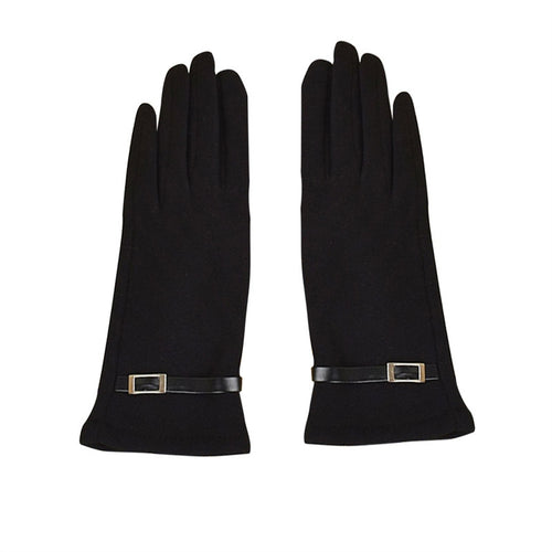 Women Ladies Plush Gloves Touch Screen Gloves Warm Gloves Cycling Nonslip Full Fingers Gloves for Outdoor Riding Sports (Black)