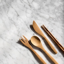 Load image into Gallery viewer, Reusable Bamboo Cutlery Set